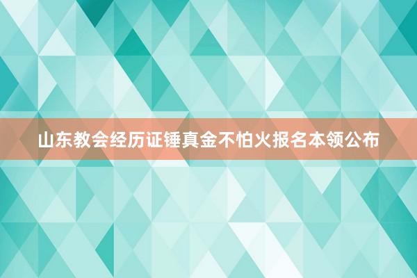山东教会经历证锤真金不怕火报名本领公布