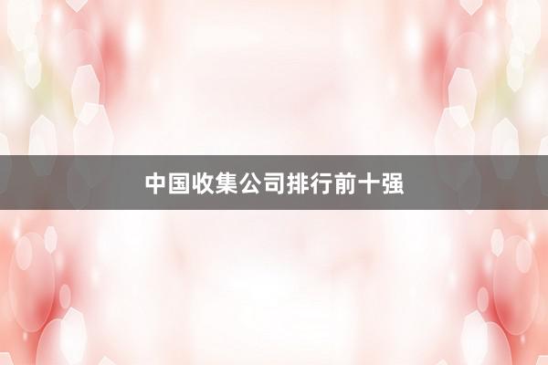 中国收集公司排行前十强