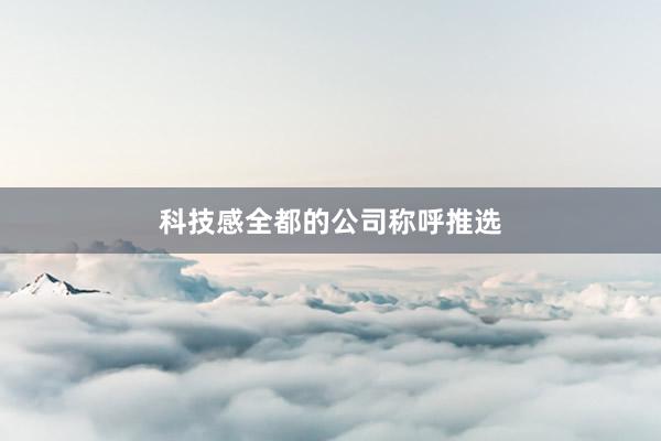 科技感全都的公司称呼推选
