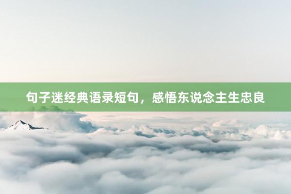 句子迷经典语录短句，感悟东说念主生忠良